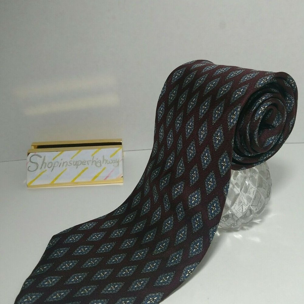 BARRINGTON 57"x4" MENS TIE ITALIAN SILK MERLOT RED